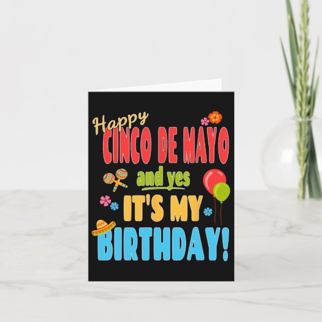 Carte Joyeuse chemise d'anniversaire Cinco De Mayo - 5 m (Devant)