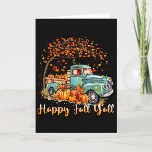 Carte Joyeuse Chute à Tous Camion de Citrouille d'Automn