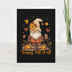 Carte Joyeuse Chute à Tous Gnome Citrouille Automne Acti