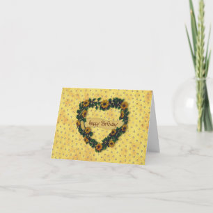 Carte Joyeuse couronne d'anniversaire