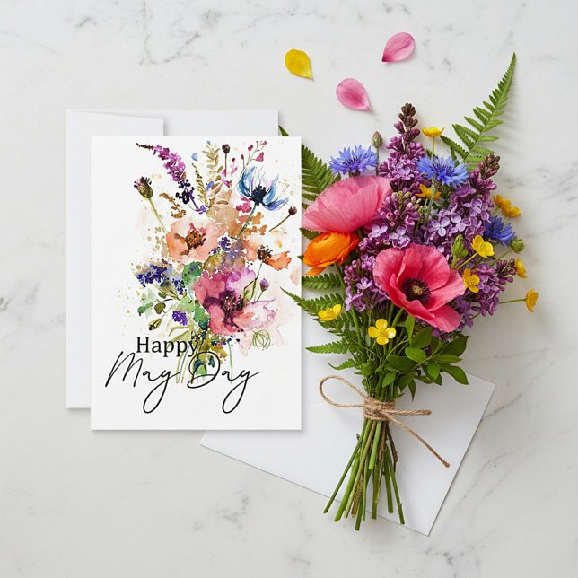 Carte Joyeuse coutume florale de la fête du Travail (Créateur téléchargé)