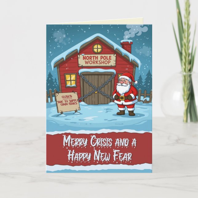 Carte Joyeuse Crise Noël Drôle (Devant)
