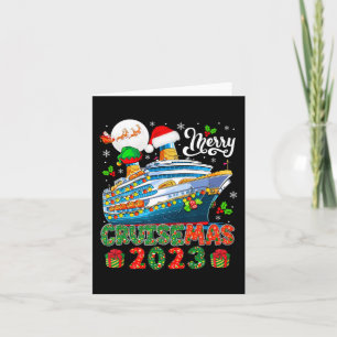 Carte Joyeuse croisière de Noël 2023 Père Noël Elf Cruis
