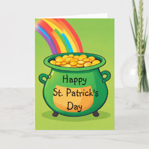 Carte joyeuse de la Saint-Patrick avec un pot d'or