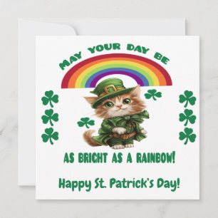 Carte Joyeuse de la Saint-Patrick   Chat Lutín