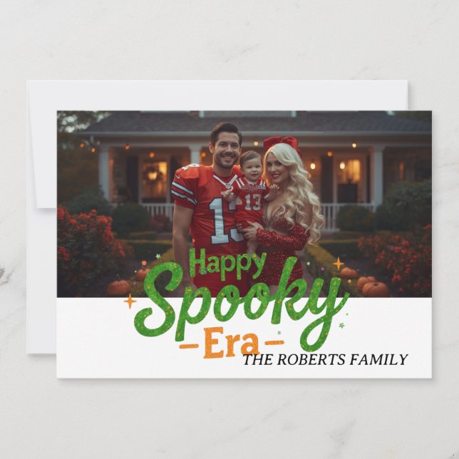 Carte joyeuse de l'ère Spooky, carte photo Hallowe (Devant)