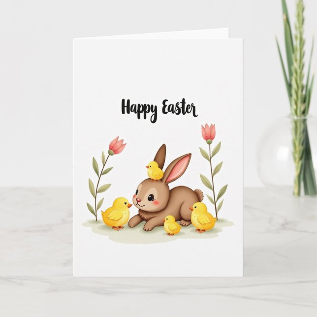 Carte Joyeuse de Pâques pour Amis du Printemps (Devant)