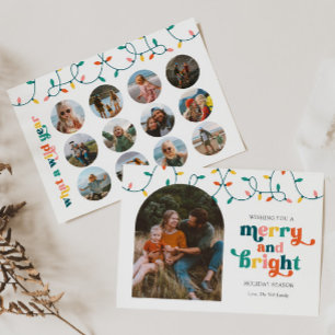 Carte Joyeuse et brillante Multi Photo Holiday