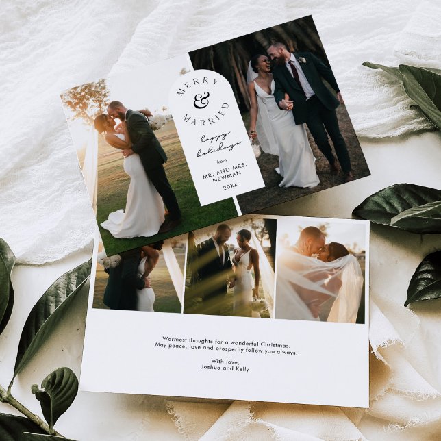 Carte Joyeuse et Mariée Mariage photo de vacances (Créateur téléchargé)