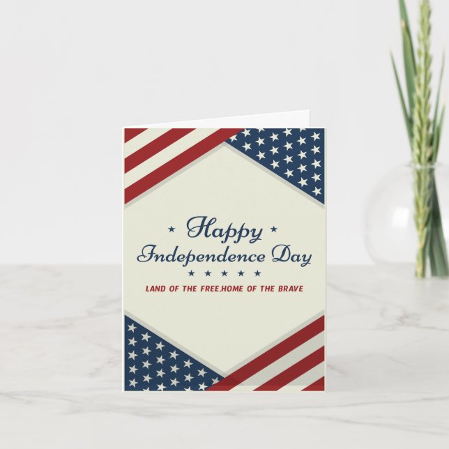 Carte Joyeuse fête 4 juillet l'indépendance (Devant)