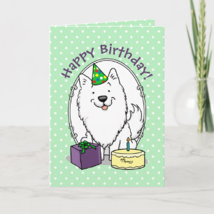 Carte Joyeuse fête d'anniversaire Eskimo Chien Eskie Amé