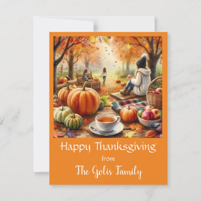 Carte Joyeuse Fête d'Automne Action de Grâce (Devant)