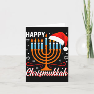 Carte Joyeuse Fête de Chrismukkah Menorah Festive Drôle