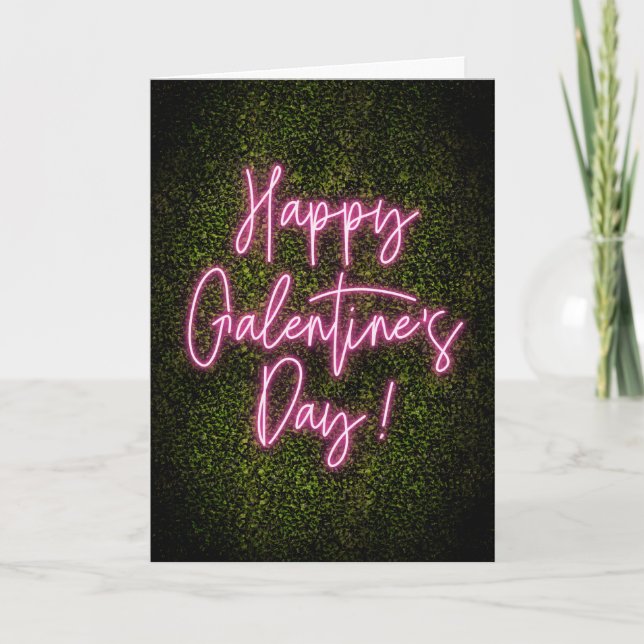 Carte Joyeuse fête de Galentine's Day Enseigne au néon S (Devant)
