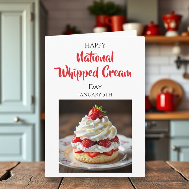Carte Joyeuse Fête de la Crème Fouettée | 5 janvier (Créateur téléchargé)