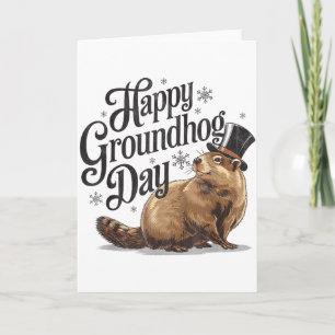 Carte Joyeuse fête de la marmotte Costume de marmotte an