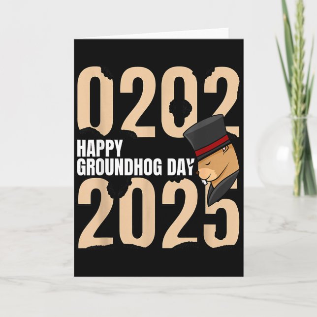 Carte Joyeuse Fête de la Marmotte le 2 février 2025 Vaca (Devant)
