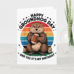 Carte Joyeuse Fête de la Marmotte Oui C'est Mon Annivers