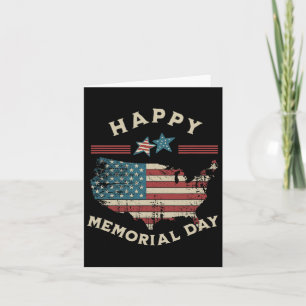 Carte Joyeuse fête de la mémoire Drapeau américain Memor