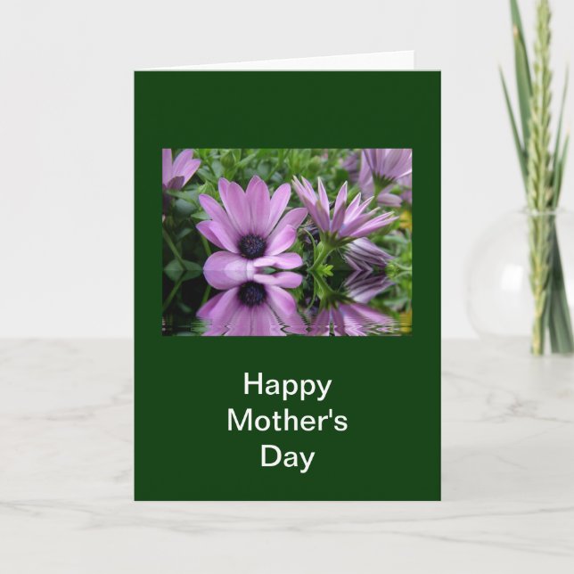 Carte Joyeuse fête de la mère de marguerite violette fle (Devant)