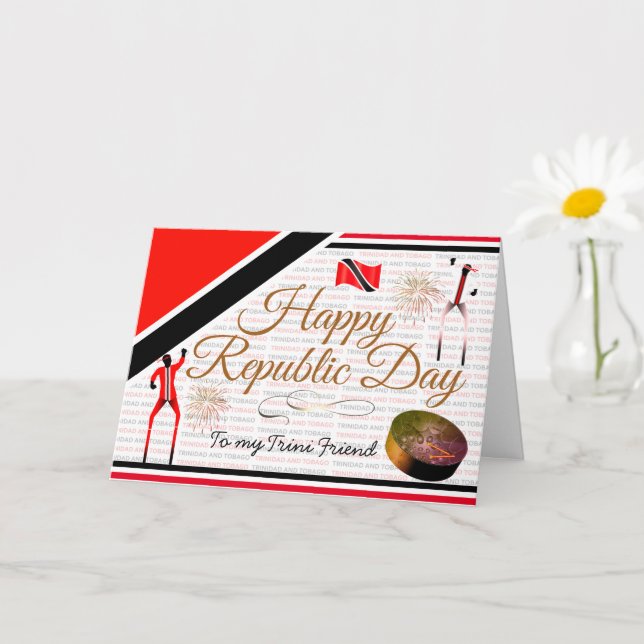 Carte Joyeuse fête de la République à mon ami Trini, mod (Petite plante)