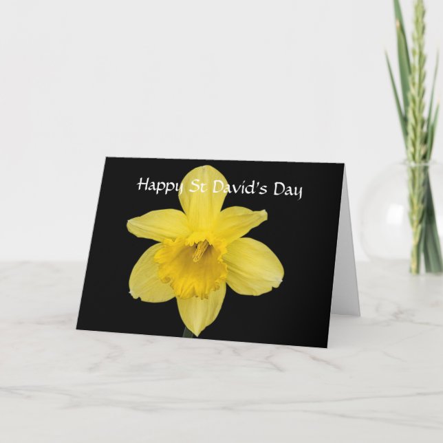 Carte Joyeuse fête de la Saint-David Jonquille jaune (Devant)