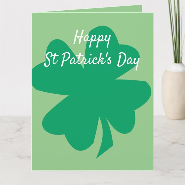 Carte Joyeuse Fête de la Saint-Patrick Feuille de trèfle (Devant)