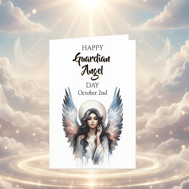 Carte Joyeuse Fête de l'ange gardien | (Hispanique) (Créateur téléchargé)