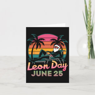 Carte Joyeuse fête de Léon le 25 juin Santa Été Noël Ckw