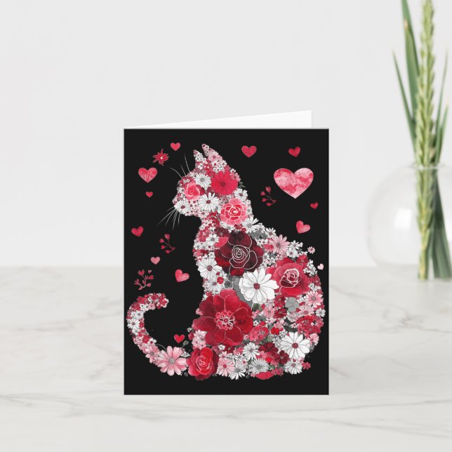 Carte Joyeuse fête de Meowentines Drôles Filles Chat Sai (Devant)