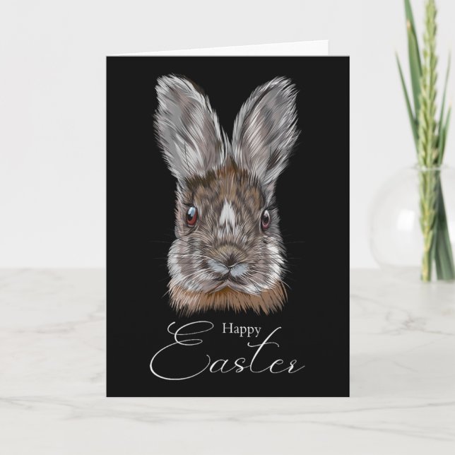 Carte Joyeuse fête de Pâques avec mon visage de lapin ré (Devant)