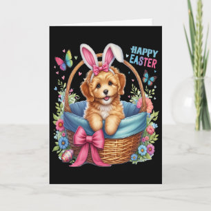 Carte Joyeuse fête de Pâques Chien Golden Doodle Amoureu