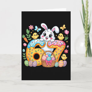 Carte Joyeuse fête de Pâques drôle 67 lapin six sept fil