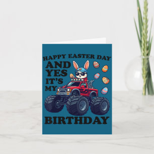 Carte Joyeuse fête de Pâques et joyeux anniversaire les 