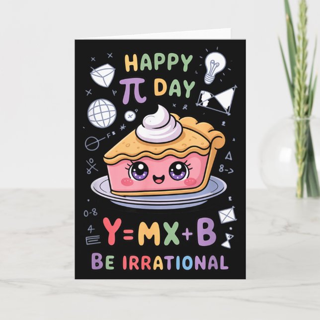 Carte Joyeuse Fête de Pi Pizza Mathématiques Nerd Drôle  (Devant)