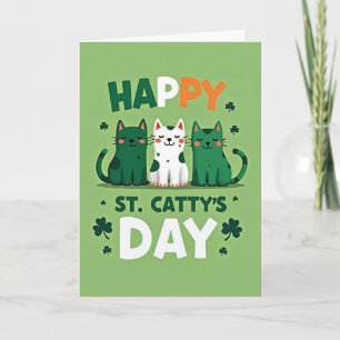 Carte Joyeuse Fête de Sainte-Catherine Amusants Chats Ca