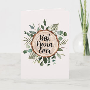 Carte Joyeuse Fête des Grands-Parents Bois Rustique et F