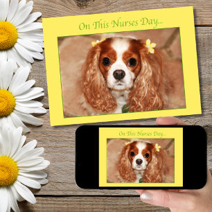 Carte Joyeuse Fête des Infirmières Cavalier King Charles