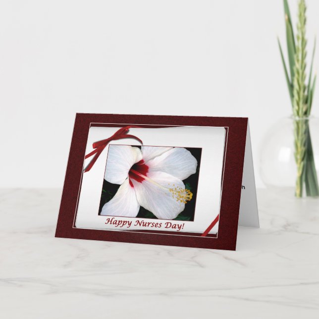Carte Joyeuse fête des infirmières Floral (Devant)