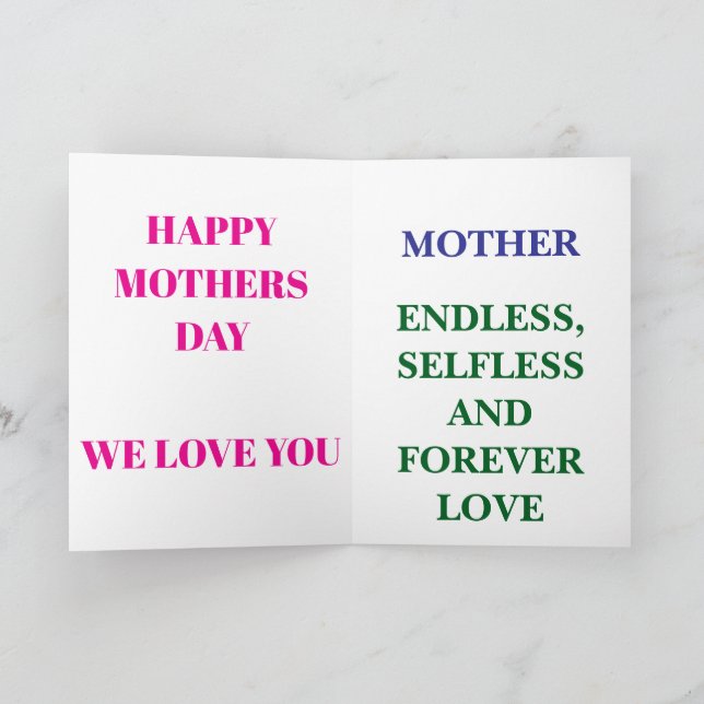 Carte Joyeuse fête des mères  (Intérieur)