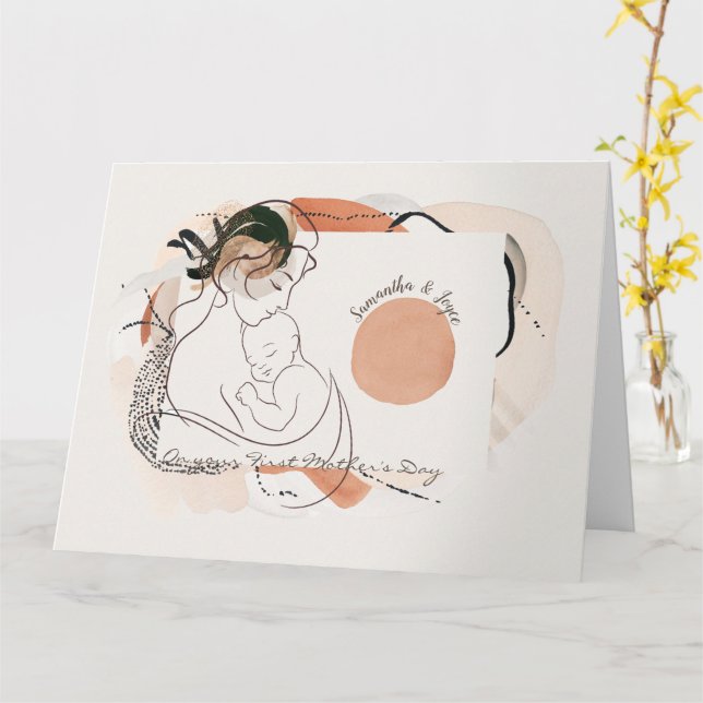 Carte Joyeuse fête des mères (Fleur jaune)