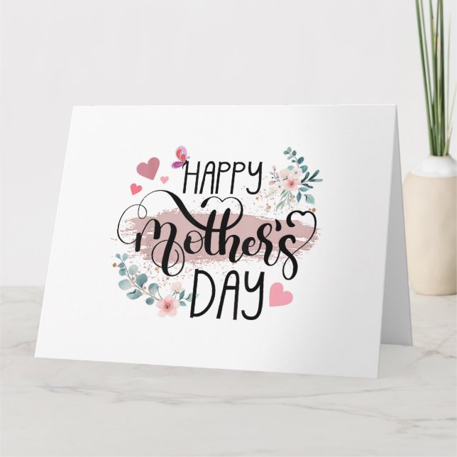 Carte Joyeuse fête des Mères 2025 Fleurs mignonnes pour  (Devant)