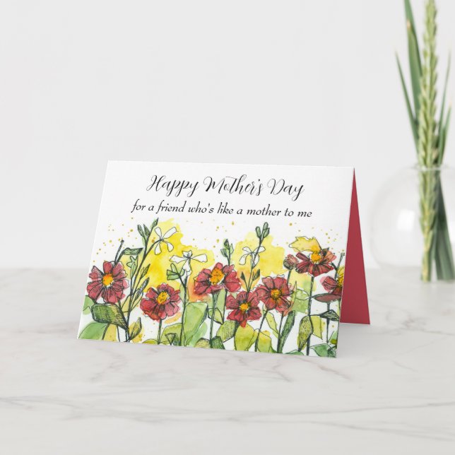 Carte Joyeuse fête des Mères, amie comme une mère pour m (Devant)