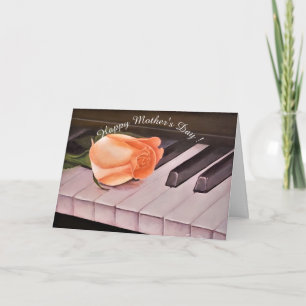 CARTE JOYEUSE FÊTE DES MÈRES AU PIANO