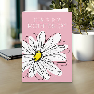 Carte Joyeuse fête des Mères avec une Marguerite Fantais