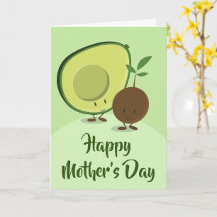 Carte Joyeuse fête des mères Avocado personnages de dess