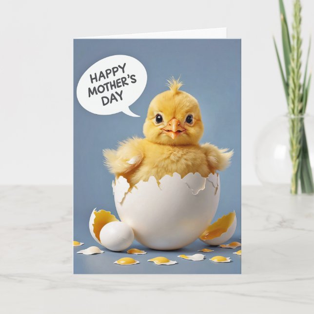 Carte Joyeuse Fête des Mères Bébé poussin (Devant)