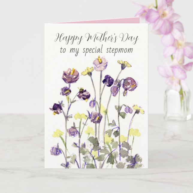 Carte Joyeuse Fête des Mères Belle-Mère Fleurs (Orchidée)