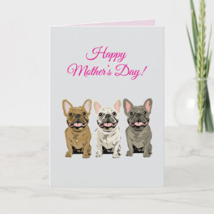 Carte Joyeuse fête des Mères ! Bouledogues Français
