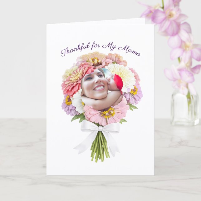 Carte Joyeuse Fête des Mères Bouquet de Fleurs de Foi Ph (Orchidée)